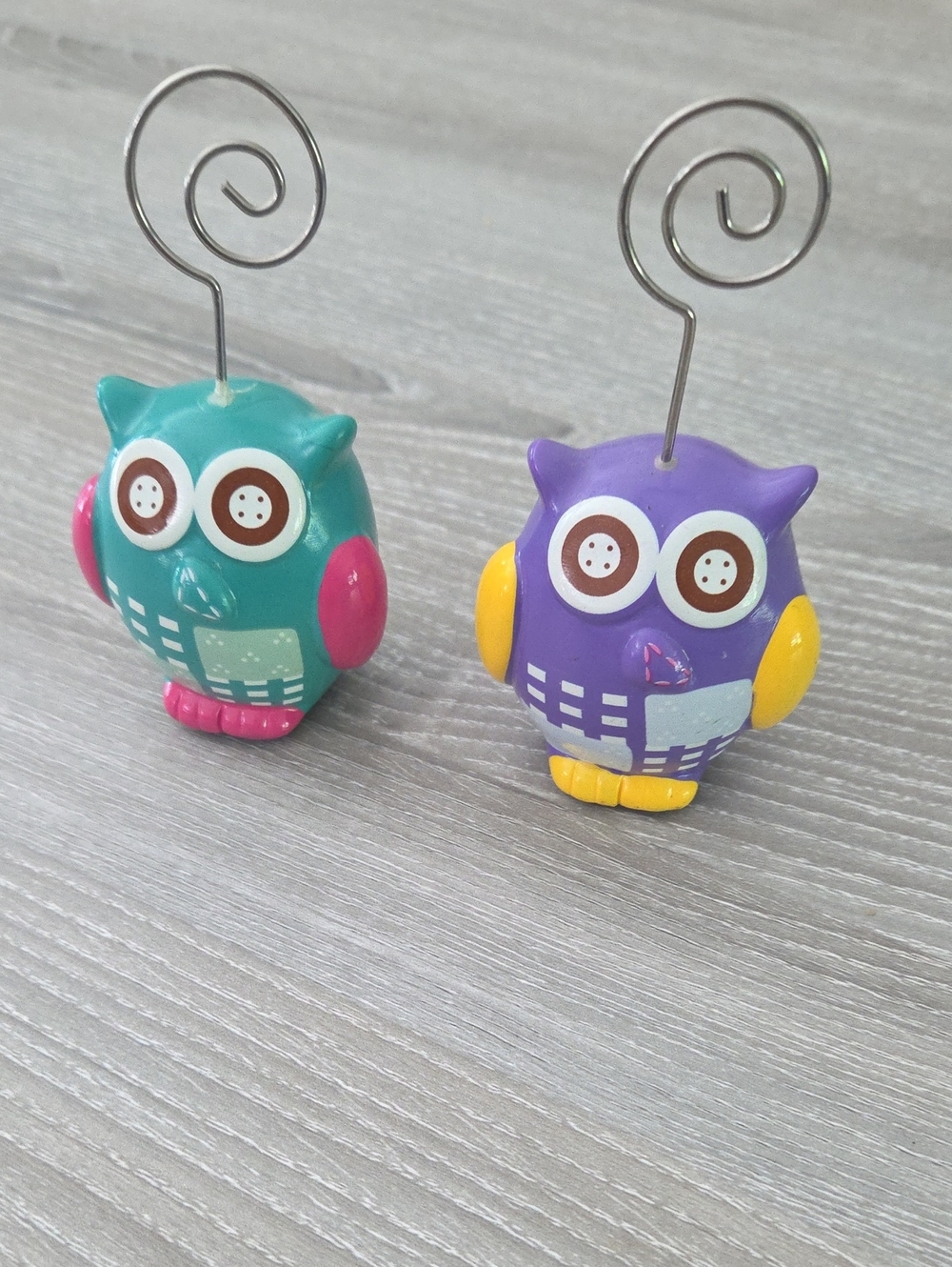 Colorful Owl Photo/Note Holders - Teal & Purple